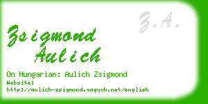 zsigmond aulich business card